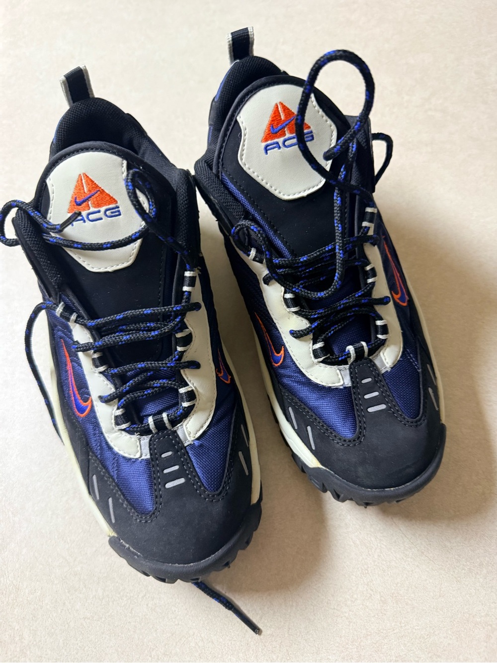 Nike Men’s ' Navy and Orange ACG Trail Sneakers